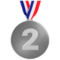 2 place trophy